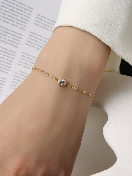 Solitaire Crystal Gemstone Bracelet - Arabella Cleo
