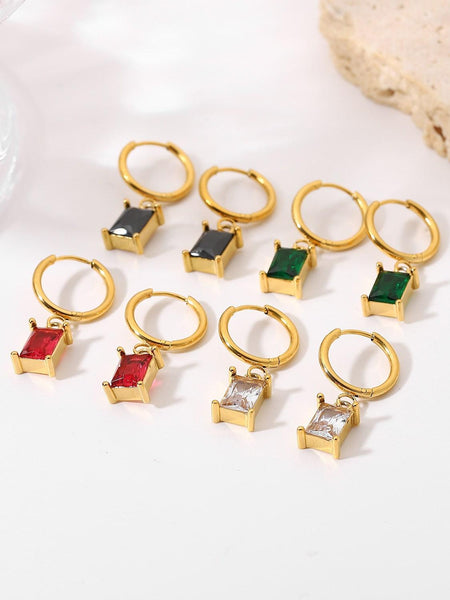 Gemstone Huggie Earrings - Arabella Cleo