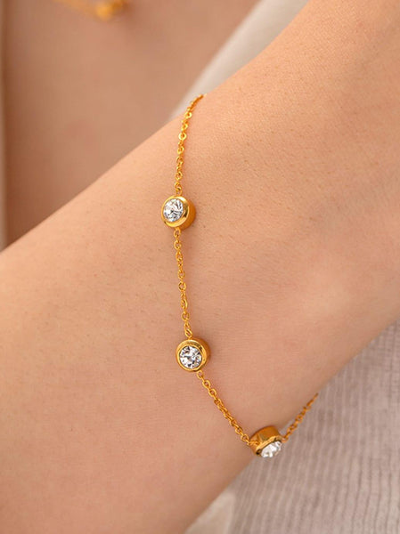 Triple Crystal Gemstone Bracelet - Arabella Cleo