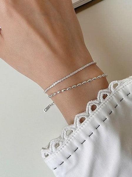 Silver Double Chain Bracelet - Arabella Cleo