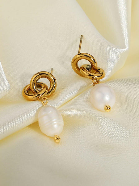 Freshwater Pearl Knot Earrings - Arabella Cleo
