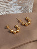 Gold C-hoop Ball Earrings - Arabella Cleo