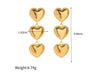 Triple Love Heart Drop Earrings - Arabella Cleo
