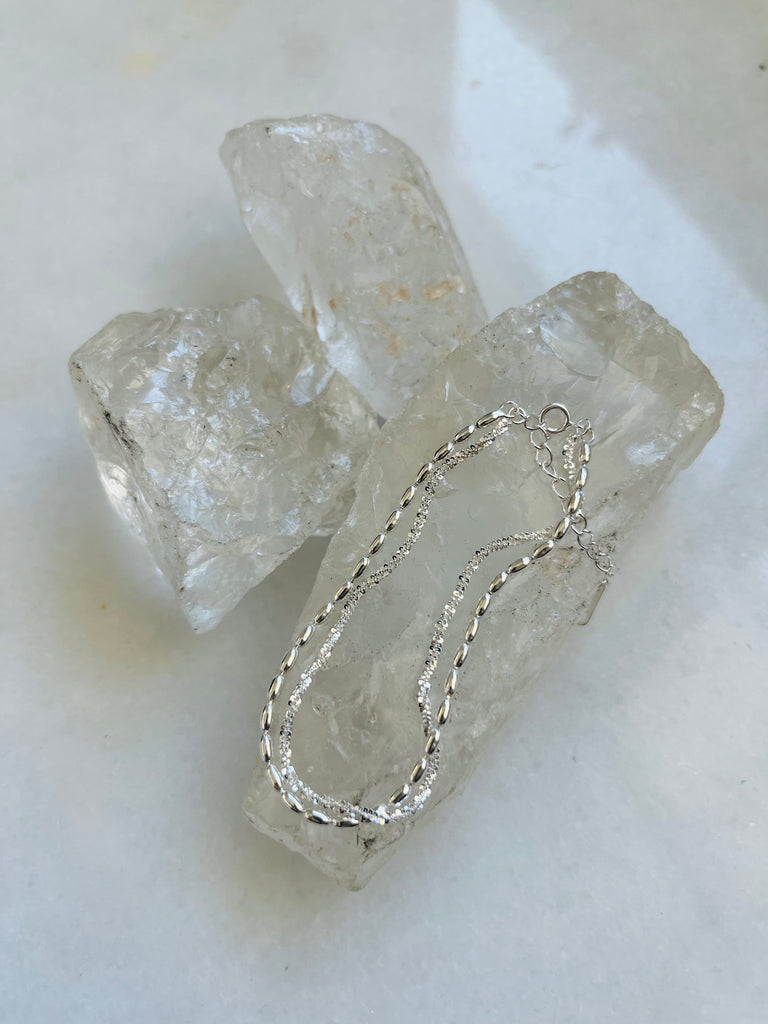 Silver Double Chain Bracelet - Arabella Cleo