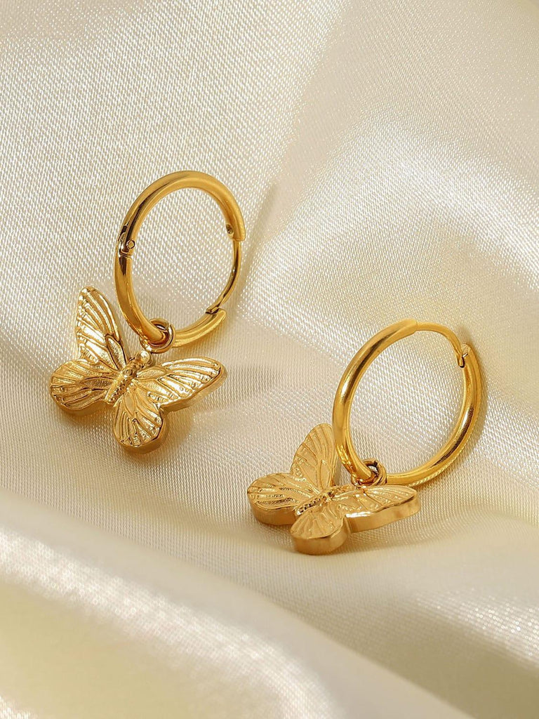 Butterfly Huggie Earrings - Arabella Cleo