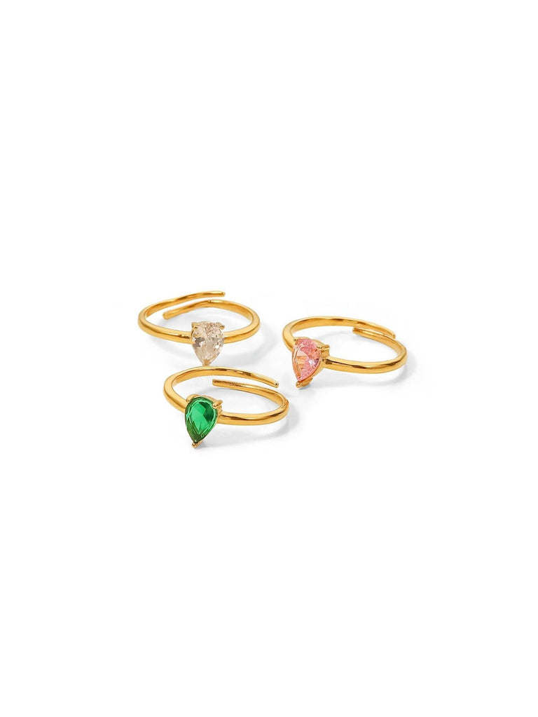 Coloured Teardrop Gemstone Ring - Arabella Cleo