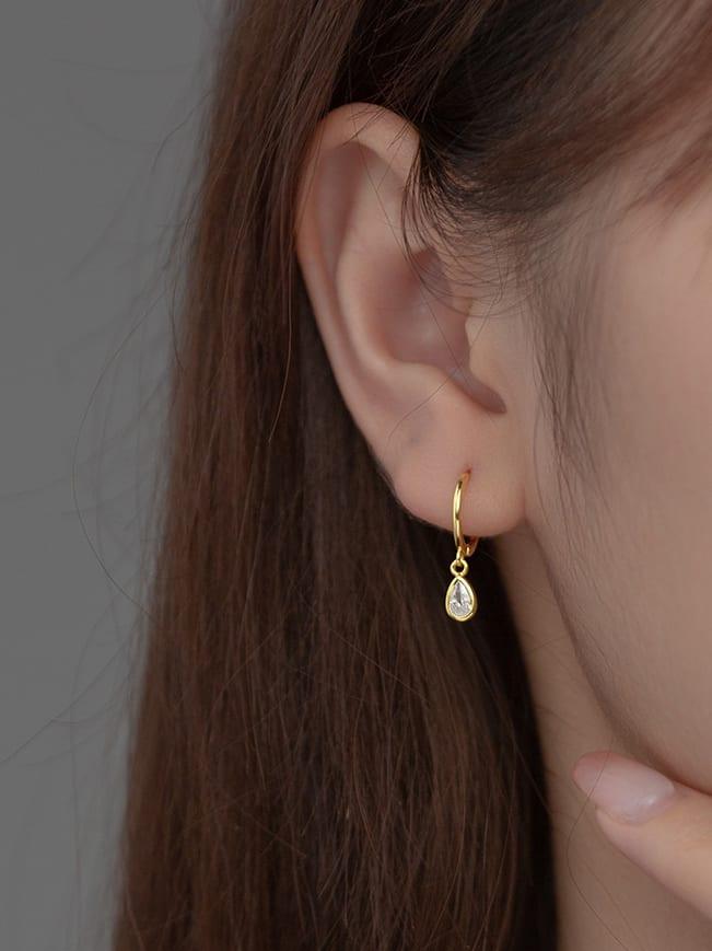 Crystal Teardrop Huggie Earrings - Arabella Cleo