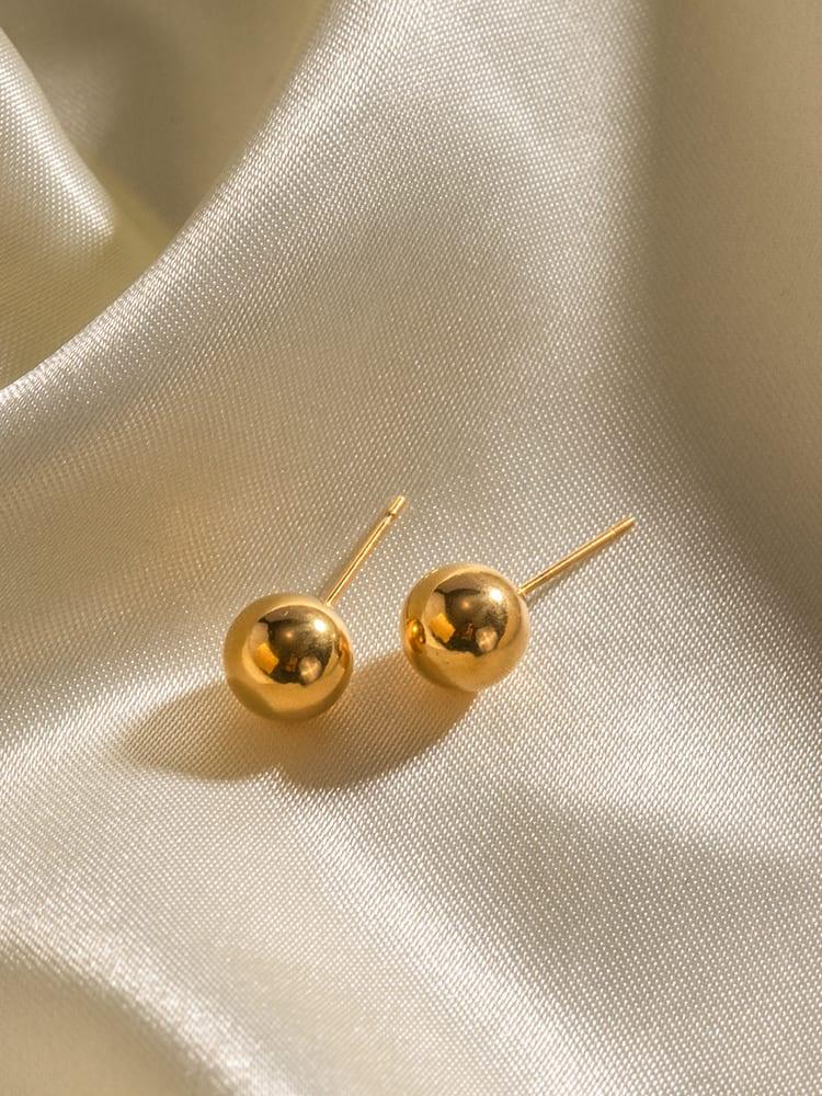 Gold Ball Stud Earrings - Arabella Cleo