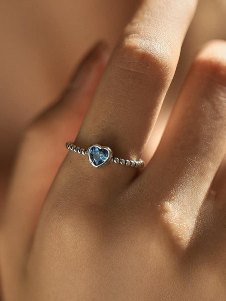 Blue Heart Gemstone Ring - Arabella Cleo
