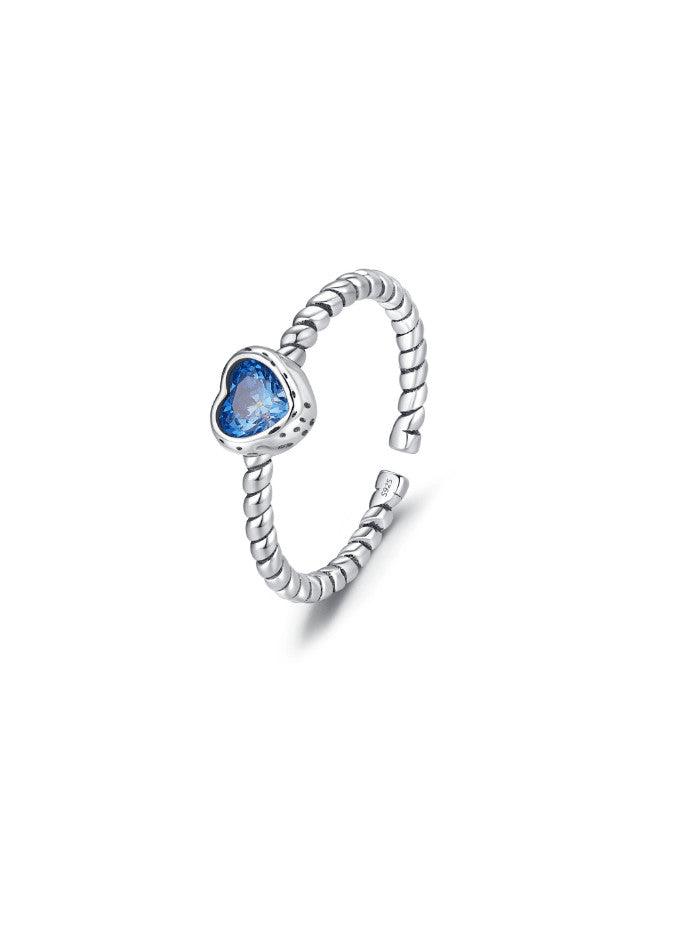 Blue Heart Gemstone Ring - Arabella Cleo