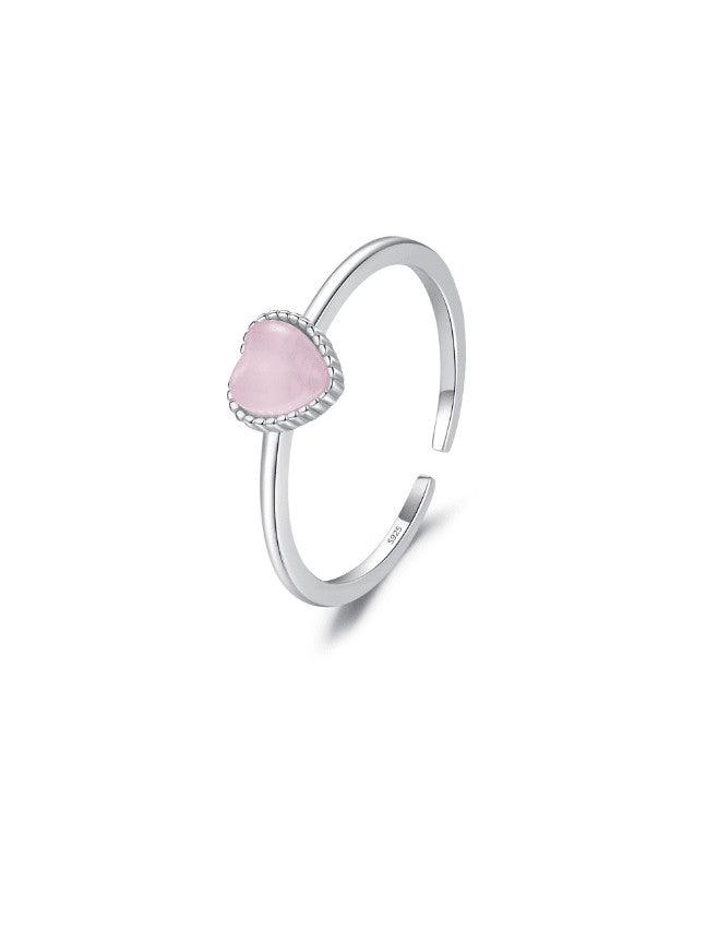 Pink Heart Cats Eye Ring - Arabella Cleo