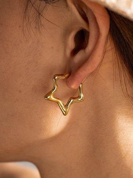 Star Hoop Earrings - Arabella Cleo