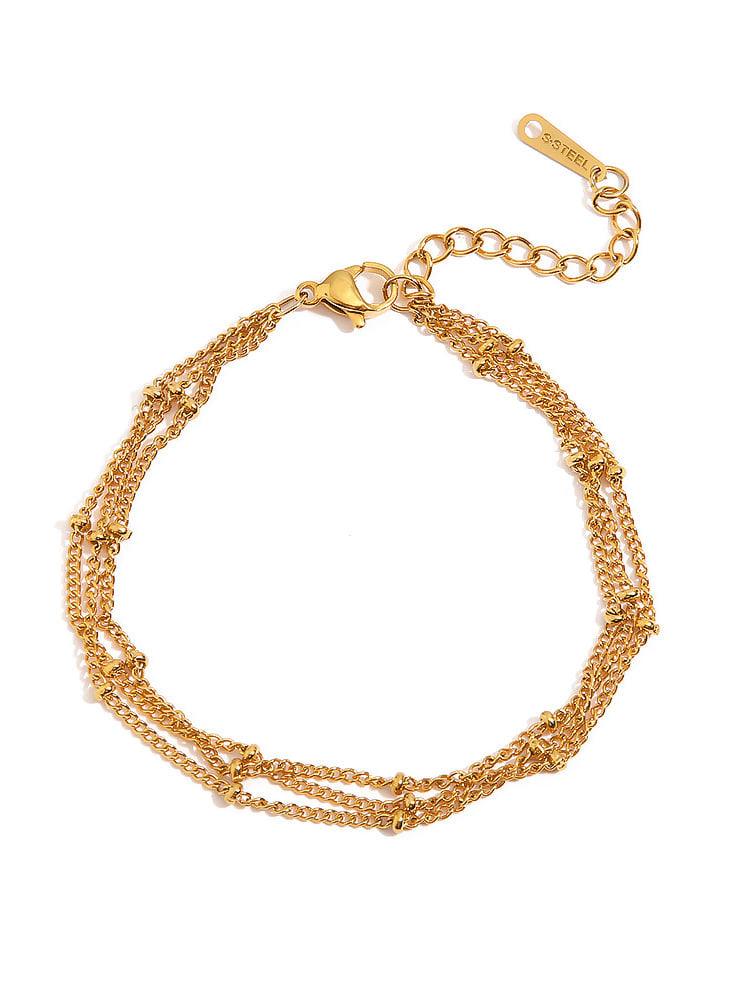 Gold Ball Triple Chain Bracelet - Arabella Cleo