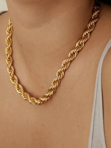 Twist Chain Choker Necklace - Arabella Cleo