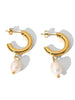 Freshwater Pearl C-Hoop Earrings - Arabella Cleo