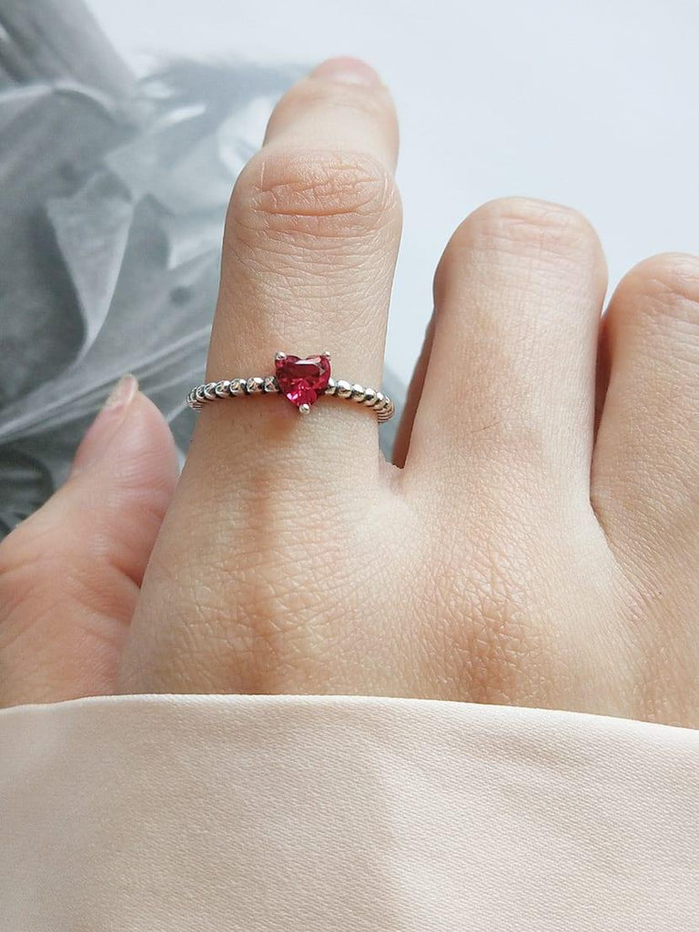 Red Heart Gemstone Ring - Arabella Cleo