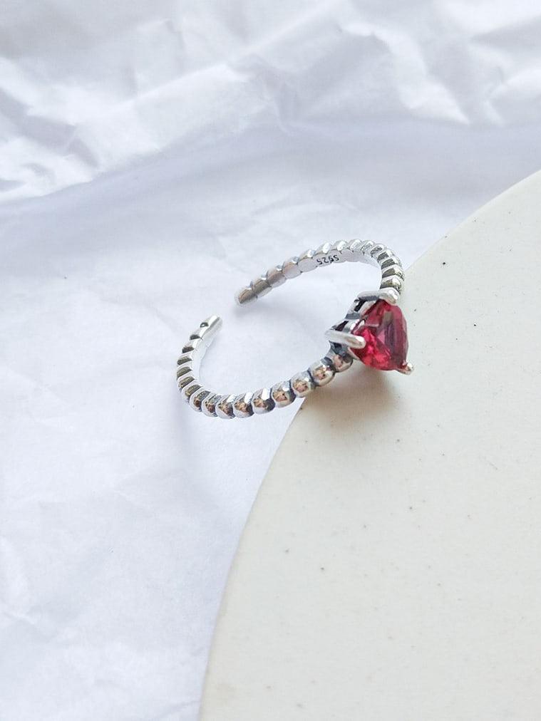 Red Heart Gemstone Ring - Arabella Cleo