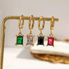 18k Gold Gemstone Huggie Earrings - Arabella Cleo